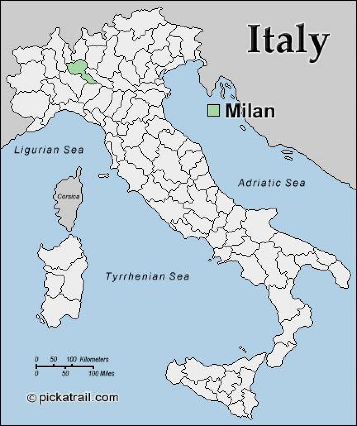 karta Milana karta Europe