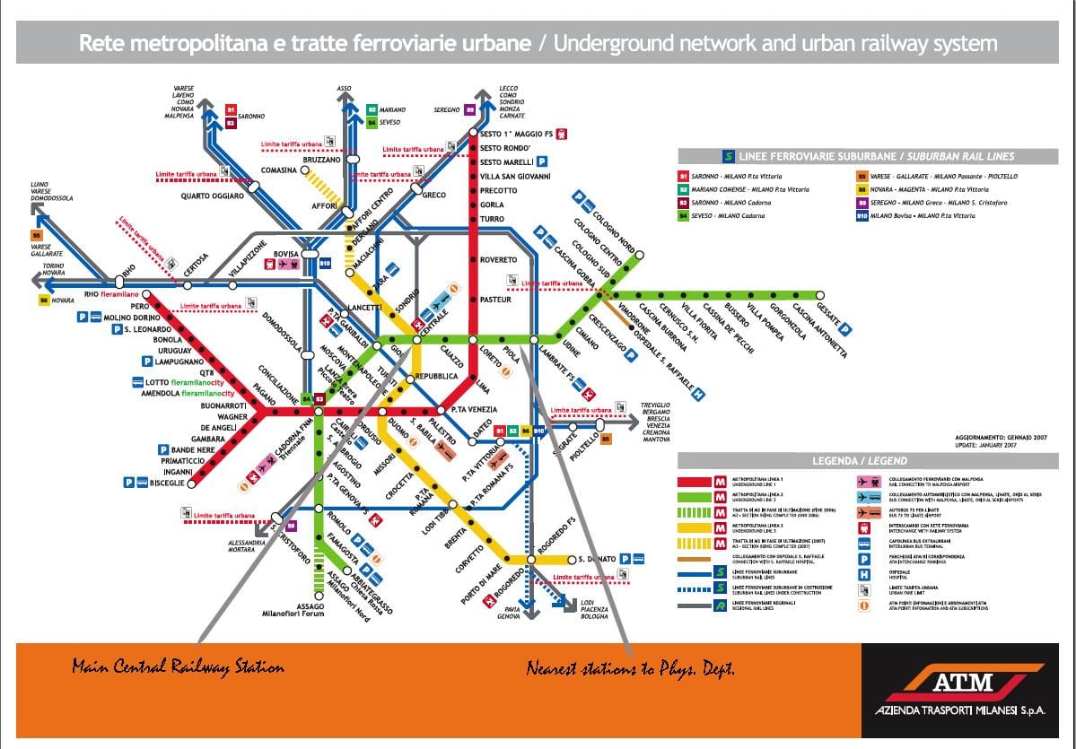 željeznički kolodvor Milano karti