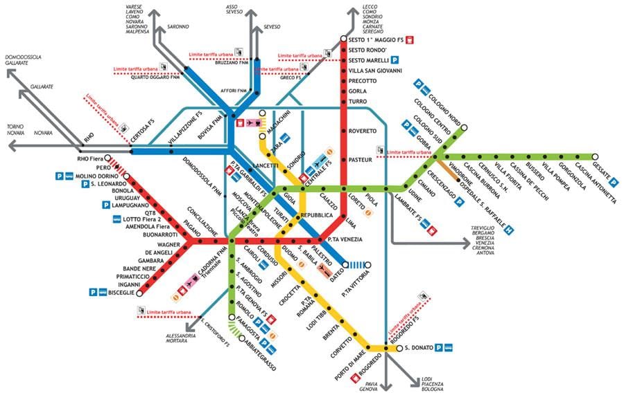 Milano karta podzemne željeznice