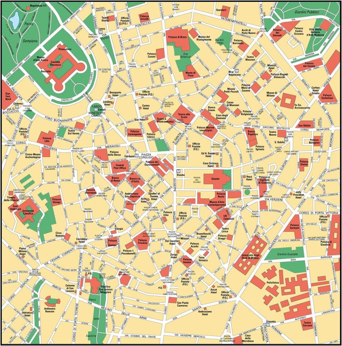 Milano Italija Karta grada