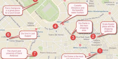 Karta večera Milan