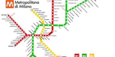 Karta podzemne željeznice Milana