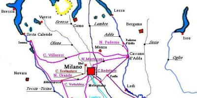 Karta Milana Navigli područje