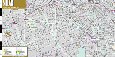 Mapa ulica Milan centra 